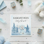 Baby Teddy Bear Christmas Winter Blue Serviette<br><div class="desc">Dieses Design kann in dem Bereich personalisiert werden, der durch das Ändern des Fotos und/oder Textes zur Verfügung gestellt wird. Sie können auch angepasst werden, indem Sie auf Vorlage personalisieren klicken und dann auf die Schaltfläche klicken, um weitere Optionen anzupassen, um die Hintergrundfarbe zu löschen oder zu ändern, Text hinzuzufügen,...</div>