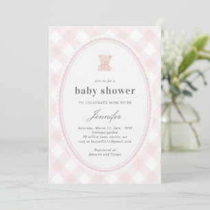 Baby Teddybär Baby-Party_Rosa Einladung