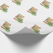 Baby-Teddybär und Bücherwurm lasen ein Buch Geschenkpapier (Ecke)