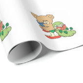 Baby-Teddybär und Bücherwurm lasen ein Buch Geschenkpapier (Rolleneckpunkt)