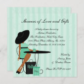 Baby Tee in Seafoam Green Einladung (Vorne/Hinten)