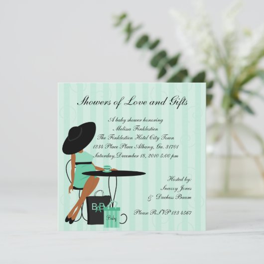 Baby Tee in Seafoam Green Einladung (Stehend Vorderseite)