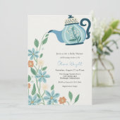 Baby Tee Party Dusche Einladung (Stehend Vorderseite)