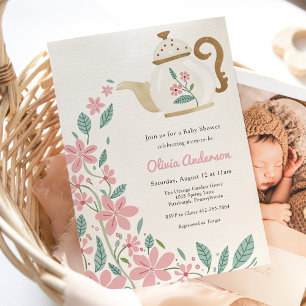 Baby Tee Party Dusche Einladung