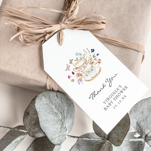 Baby Tee Party Geschenkmarke Geschenkanhänger