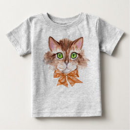 Baby Tee Shirt Boy with Cat Face