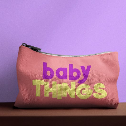 Baby Things Stuff Bold Typografy farbenfroh Stilvo Zubehörtasche