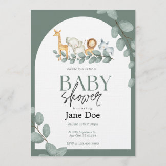 Baby-Tier-Baby-Shower-Einladung Einladung