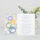 Baby-Tier-Babyparty-Einladung Einladung (Stehend Vorderseite)