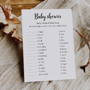 Baby-Tier-Matching-Baby-Shower-Spiel, Einladung
