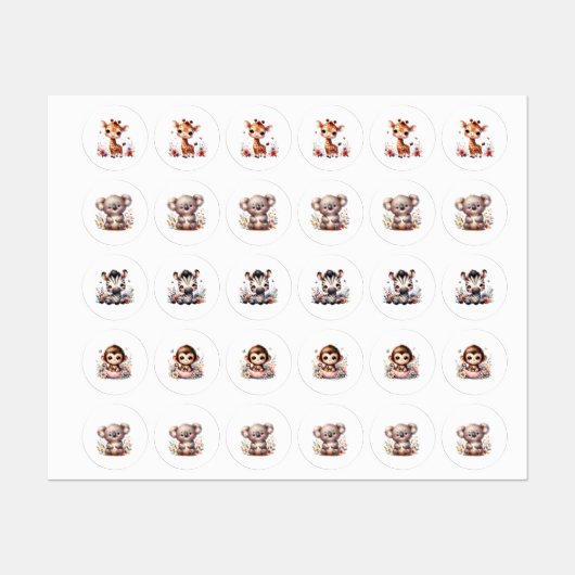 Baby-Tier-Sticker Etiketten (Blatt)