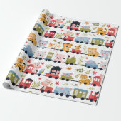 Baby-Tier-Zug Geschenkpapier (Ungerollt)