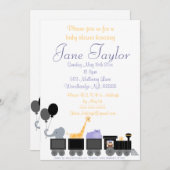 Baby-Tiere auf eine Zug-Babyparty-Einladungen Einladung (Vorne/Hinten)