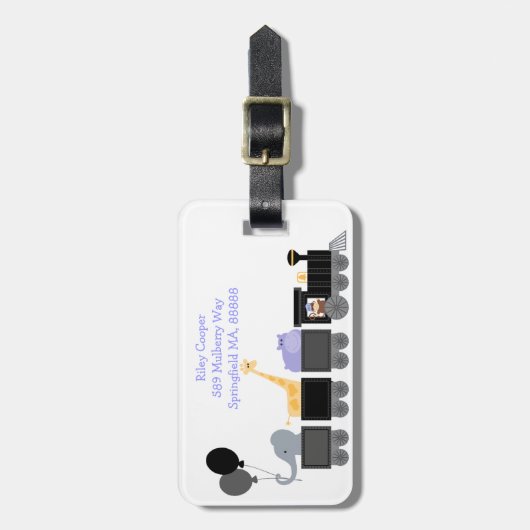 Baby-Tiere auf einem Zug-Gepäckanhänger Gepäckanhänger (Vorderseite vertikal)