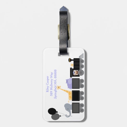 Baby-Tiere auf einem Zug-Gepäckanhänger Gepäckanhänger (Rückseite vertikal)