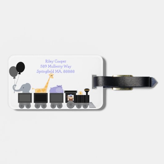 Baby-Tiere auf einem Zug-Gepäckanhänger Gepäckanhänger (Rückseite horizontal)