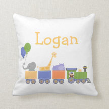 Baby-Tiere auf einem Zug Pillows