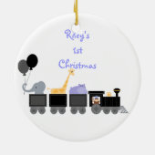 Baby-Tiere auf einer Zug-Verzierung Keramik Ornament (Hinten)