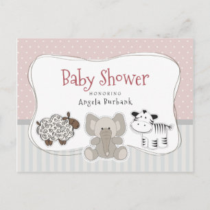 Baby-Tiere Baby Shower Einladung