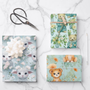 Baby-Tiere Geschenkpapier Set