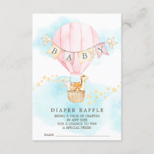 Baby-Tiere Heißluftballon Windel-Raffle-Ticket Begleitkarte
