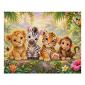 Baby-Tiere im lebendigen Dschungel Poster (Vorderseite)