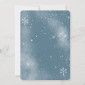 Baby Tiere in einem Wald Winterwald auf blau Einladung (Rückseite)