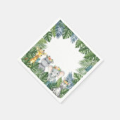 BABY TIERE MIT BLUME NAPKIN SERVIETTE (Ecke)