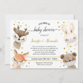 Baby Tiere mit Masken Drive-by-Baby-Dusche Einladung (Vorderseite)