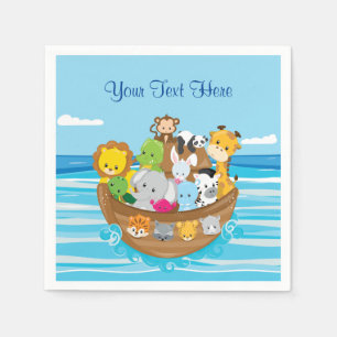 Baby Tiere Noahs Arche personalisiert Serviette