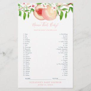 Baby-Tiere Spielkarte Sweet Peach Shower Flyer