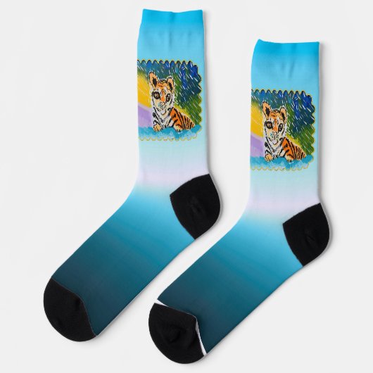 Baby Tiger "Art by Kids" Socken (Linkes Detail)