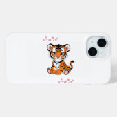🐯Baby Tiger Art with Pink Butterflies - Case-Mate iPhone Hülle (Rückseite (Horizontal))
