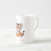 🐯Baby Tiger Art with Pink Butterflies - Porzellantasse (Vorderseite Rechts)