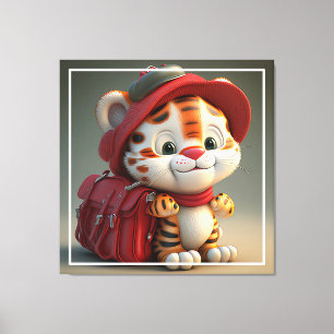 Baby Tiger Cartoon Leinwanddruck