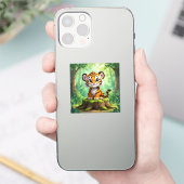 Baby Tiger | Cute Cartoon Kid's Nursery Art Aufkleber (Telefon)
