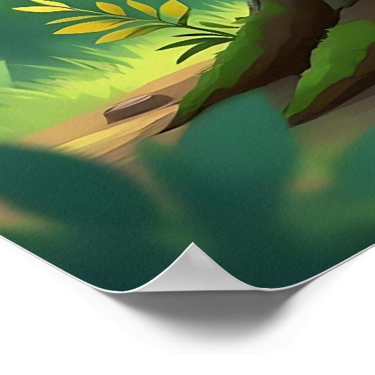 Baby Tiger | Cute Cartoon Kid's Nursery Art Poster (Ecke)