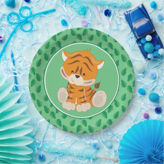 Baby-Tiger der Safari-Tier-| Pappteller (Party)