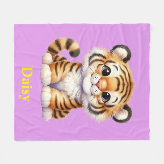 Baby Tiger Fleecedecke (Vorderseite (Horizontal))