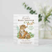 Baby Tiger Gender Reveal Shower Einladungen (Stehend Vorderseite)