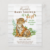 Baby Tiger Gender Reveal Shower Einladungen (Vorderseite)