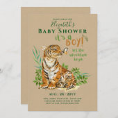 Baby Tiger Gender Reveal Shower Einladungen (Vorne/Hinten)