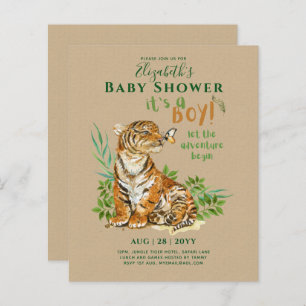 Baby Tiger Gender Reveal Shower Einladungen