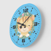 Baby Tiger Große Wanduhr (Winkel)