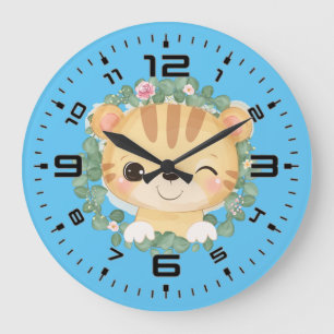 Baby Tiger Große Wanduhr