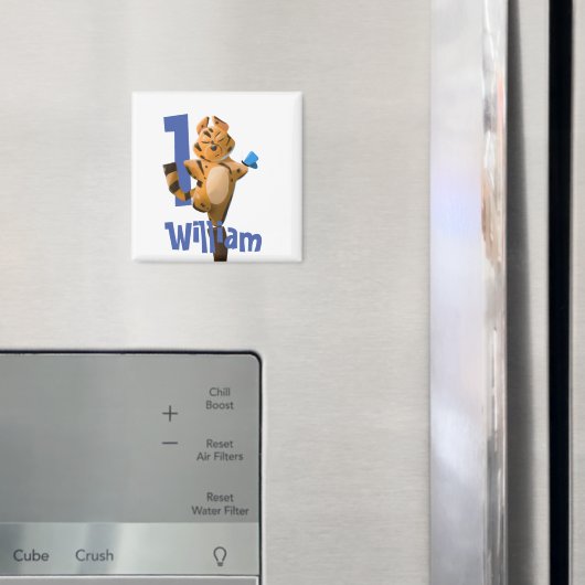 Baby Tiger Kariert erster Geburtstag  Magnet (In Situ (Kühlschrank))