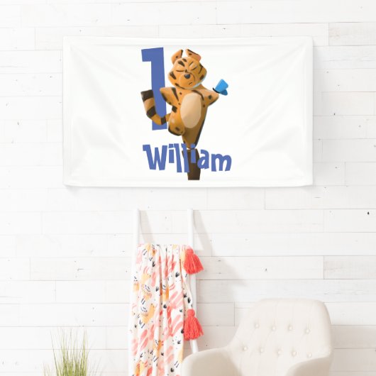 Baby Tiger Kariert First Birthday Classic Banner (Insitu)