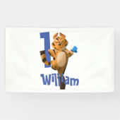 Baby Tiger Kariert First Birthday Classic Banner (Horizontal)