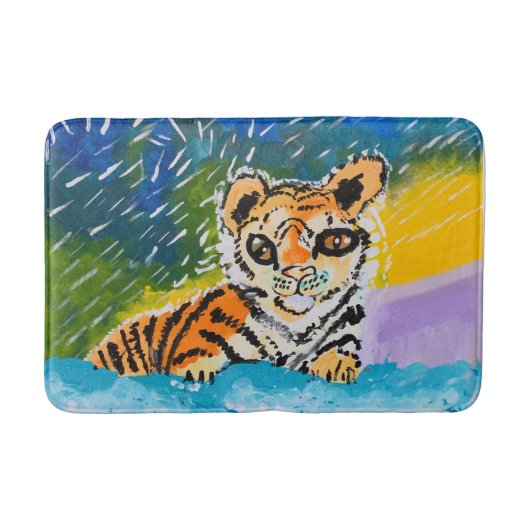 Baby Tiger "Kunst von Kindern" Badematte (Vorderseite)