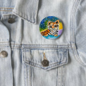 Baby Tiger "Kunst von Kindern" Button (Beispiel)